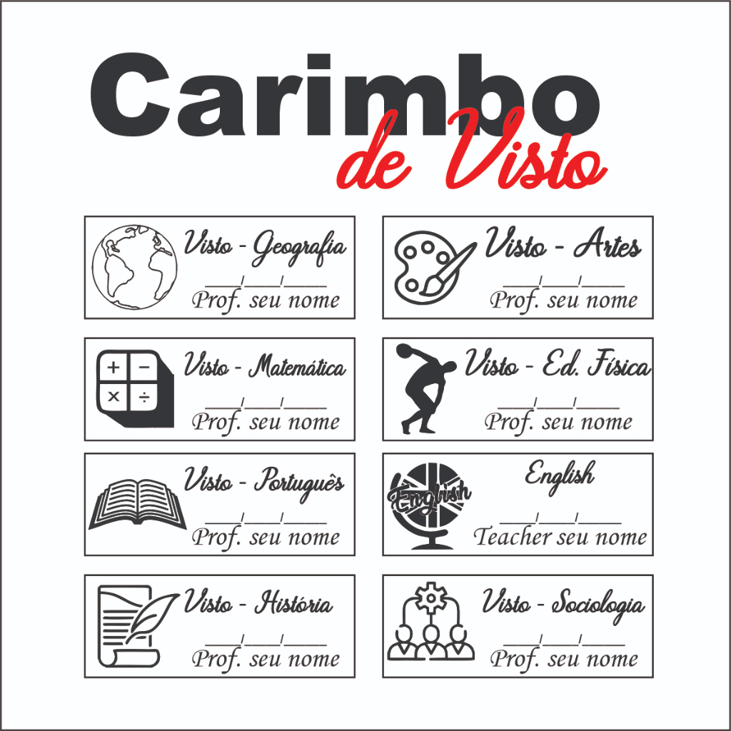 Carimbo Visto - Várias Matérias em Oferta na Shopee