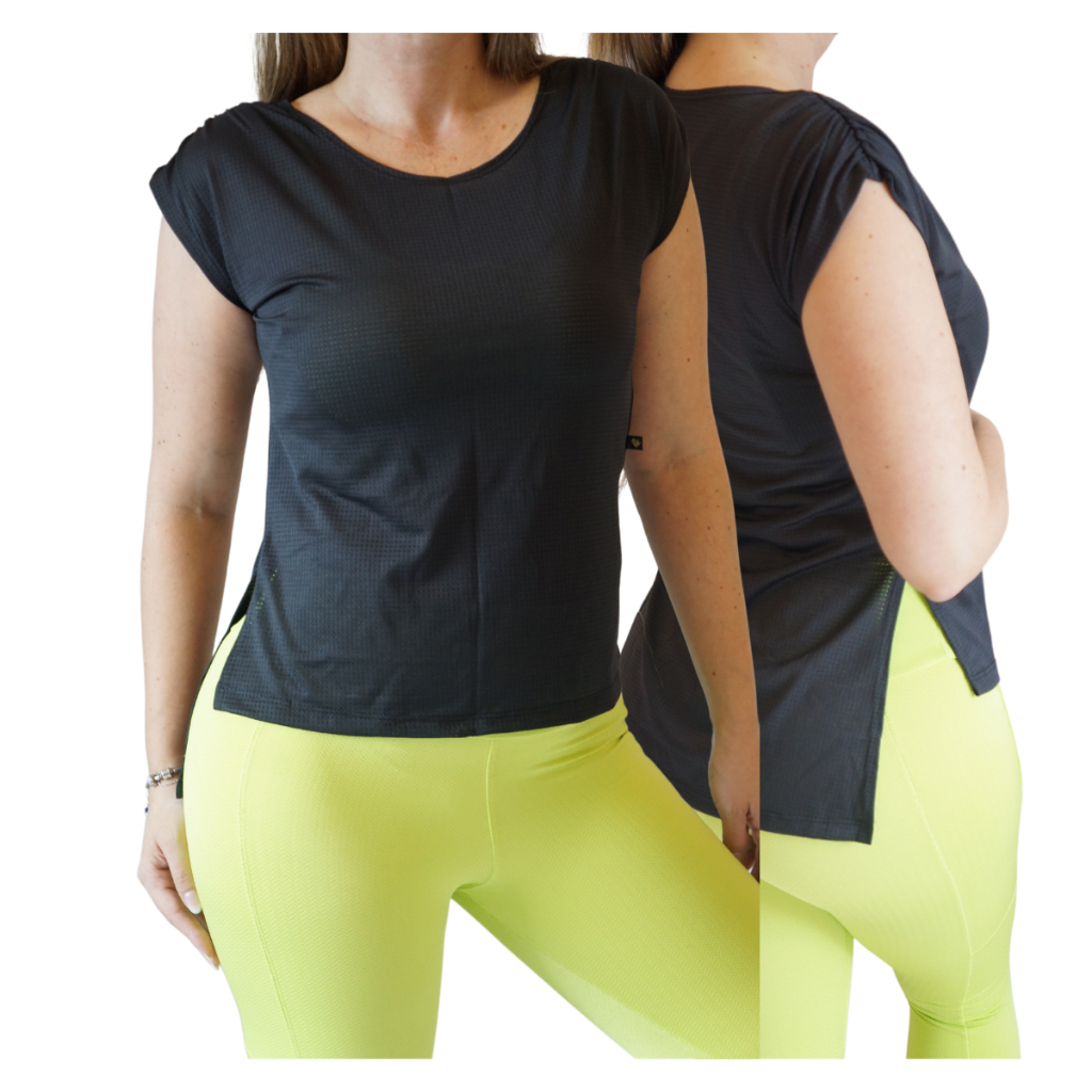 Blusa Feminina de Academia Mullet Camiseta Tapa Bumbum sobre legging Camisa Dry Fit Fitness