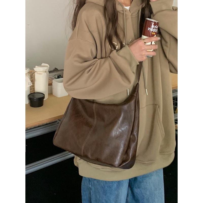 Maillard retro crossbody bolsa feminina nova moda coreana versátil bolsa de ombro de grande capacidade 8745 em Oferta na Shopee