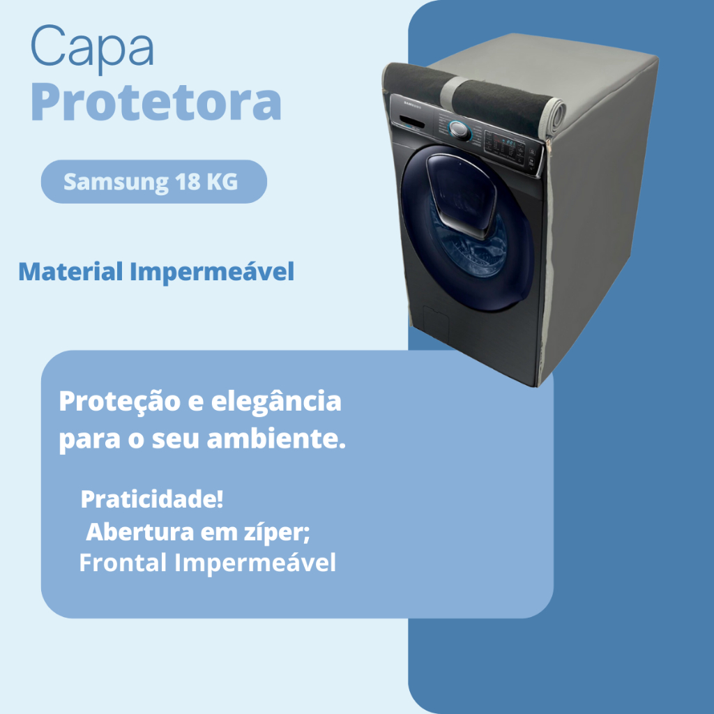 CAPA PARA LAVA E SECA SAMSUNG 18K G WD18T SMART IIMPERMEÁVEL