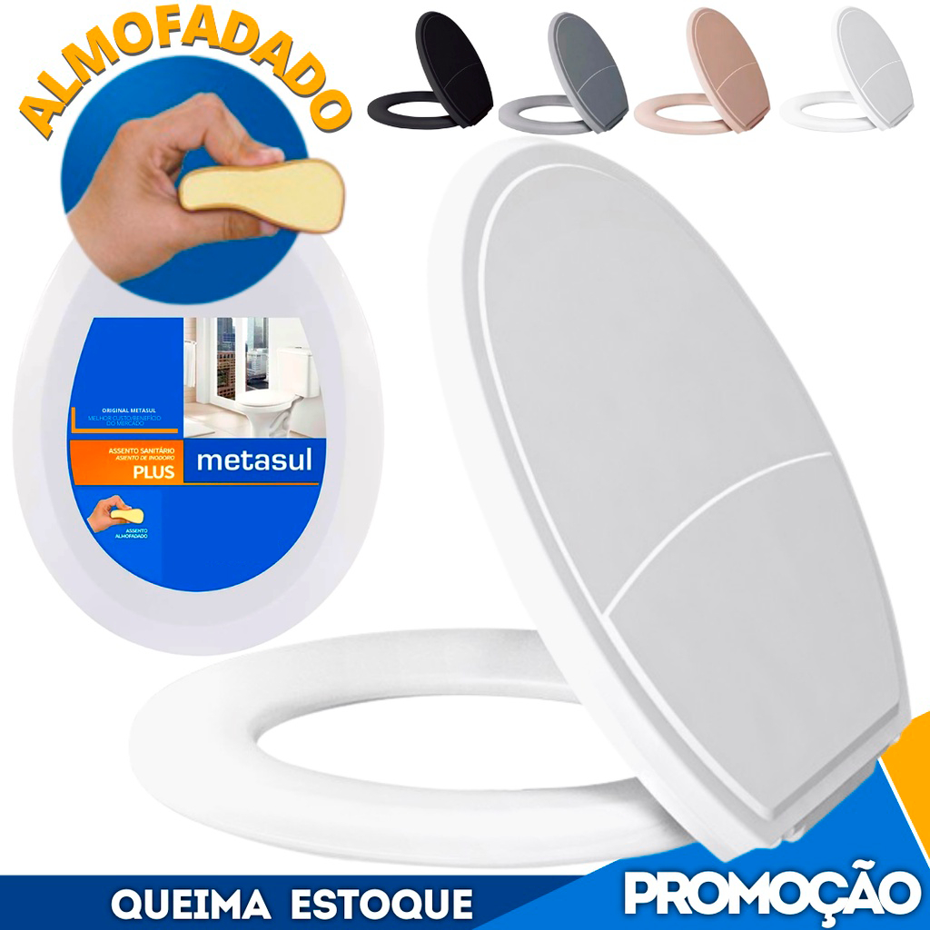 Assento Sanitário Tampa Vaso Almofadado Oval Deca Celite Logasa Incepa Slim Metasul em Oferta na Shopee