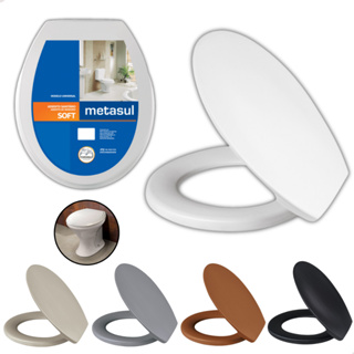 Assento Sanitário Básico Universal - Oval Redondo - Modelo Soft Metasul – Tampa de Vaso em Oferta na Shopee