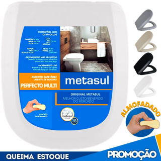Assento Sanitário Almofadado Perfecto Multi Metasul Quadrado Retangular Original Icasa Deca Incepa em Oferta na Shopee
