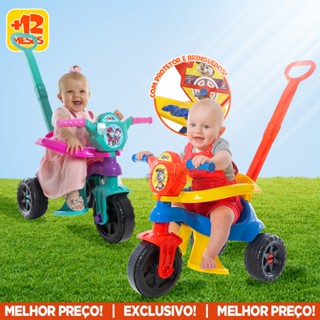 Triciclo Velotrol Infantil Com Haste Guia e Protetores Motoquinha de Brinquedo Homem Aranha / Princesa Barbie / Batman em Oferta na Shopee