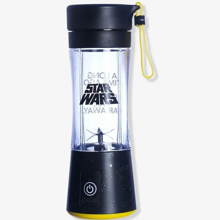 Mini Liquidificador Portátil Shake STAR WARS 6 Laminas + Cabo USB OFICIAL GARRAFA 300ML