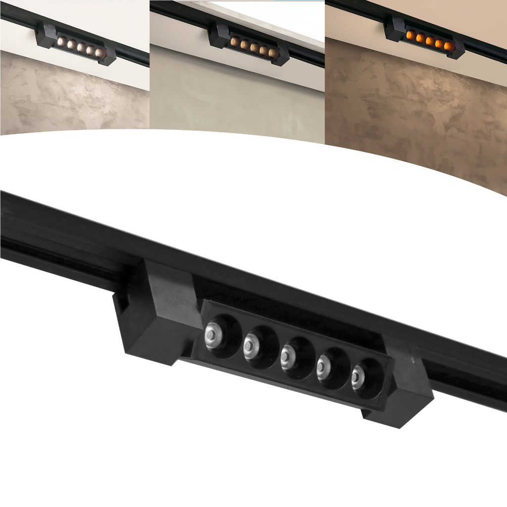 Luminária Led Linear Pontual P/trilho 5leds 10w Bivolt Preto em Oferta na Shopee