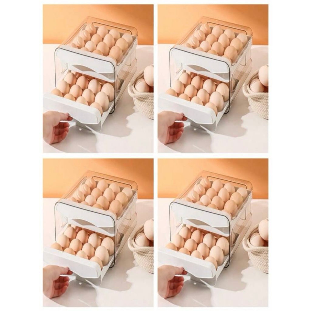 Caixa para ovos de cozinha empilhável de dupla camada para ovos de cozinha