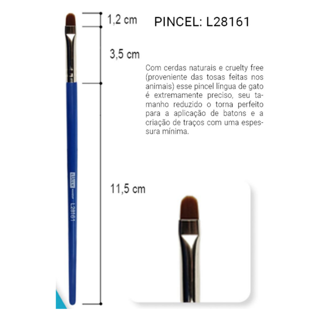 Pincel Lully Makeup L28161 - Pincel Lingua de Gato Pequeno