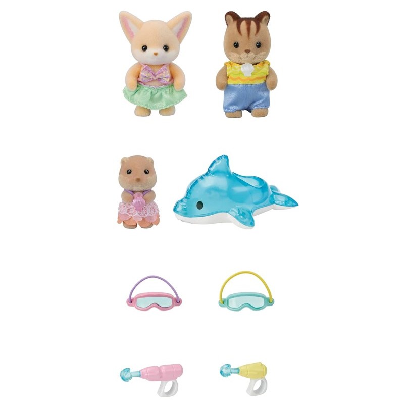 Detalhes do Sylvanian Families Amigos do Jardim da Infância Diversão na Piscina