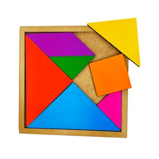 Tangram Quebra Cabeça Em Madeira Desafio Educativo Puzzle Brinquedo Montessori