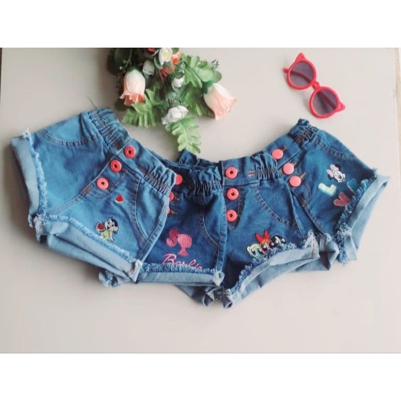 Short jeans infantil Barbie Mini Super Poderosa Magali em Oferta na Shopee