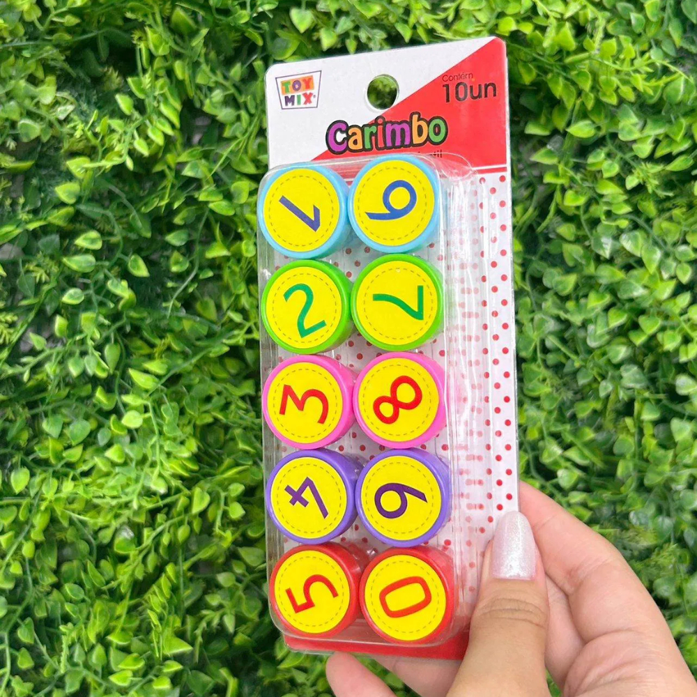 Carimbo Infantil Auto Entintado Pedagógico 10 Un Numéricas em Oferta na Shopee