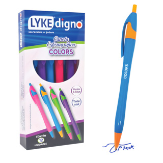 Kit 12 Canetas Esferográfica 0.7mm Tinta Cor Azul Fina em Oferta na Shopee