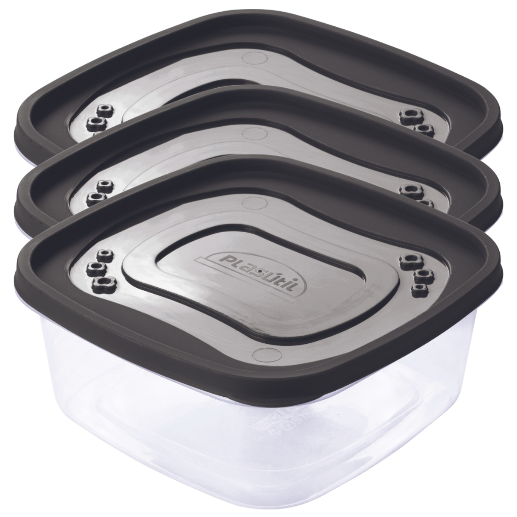 Pote 1,6 Litros Plasútil Marmita Fitness Micro-ondas Freezer Alimentos Plástico Escolar Academia