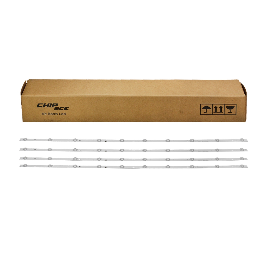 Kit c/ 4 Barra Led Compatível TV Philco PH39N91GSGW / PH39E31 / 1.30.1.39n91009r - Barras c/ 10 Led
