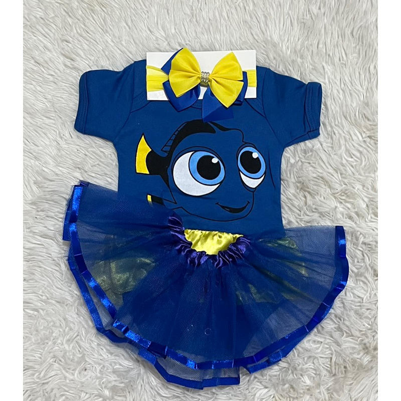 Body bebe Dory a para mêsversario - Saia tule, Arquinho, laço — imagem 2 de 2