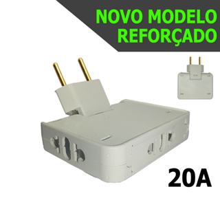 NOVO MODELO Adaptador Benjamin 20A ( ARTICULADO ) 3 Saídas Reforçado em Oferta na Shopee