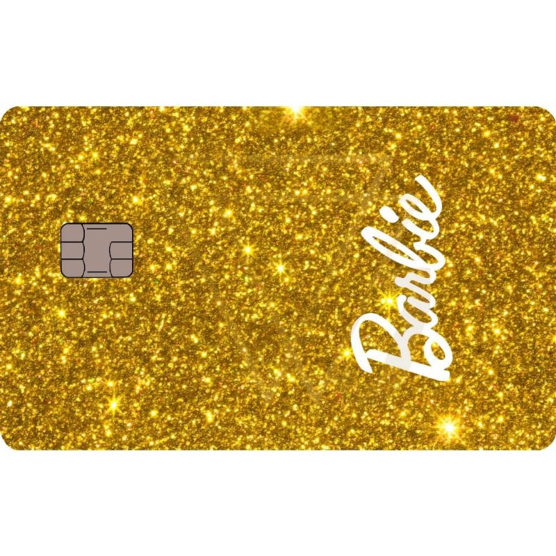 adesivo de cartão crédito débito Barbie glitter brilho purpurina brilhante colorido divertido em Oferta na Shopee