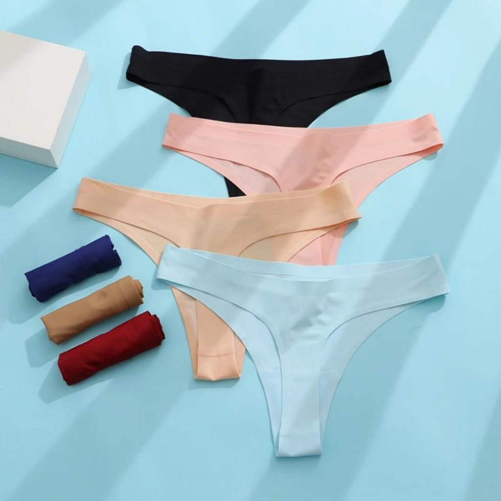 Kit 5 Calcinha Sem Costura Corte a Laser Tanga Não Marca Lingerie Feminina
