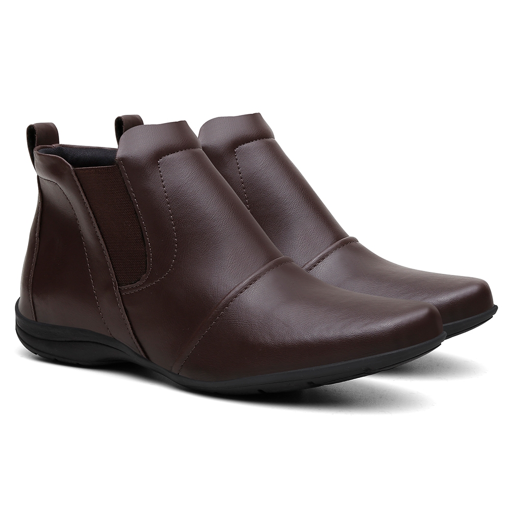 Bota Feminina Salto Baixo Botinha Cano Curto