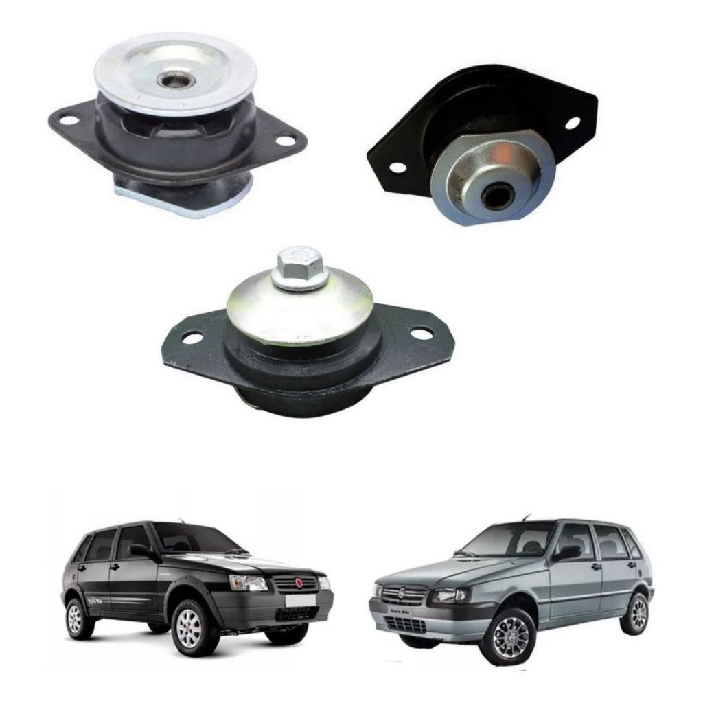 Kit 3 Calço Coxim Motor Uno Fiorino Motor Fire 2004 2005 2006 2007 2008 2009 2010 2011 20122013 Way