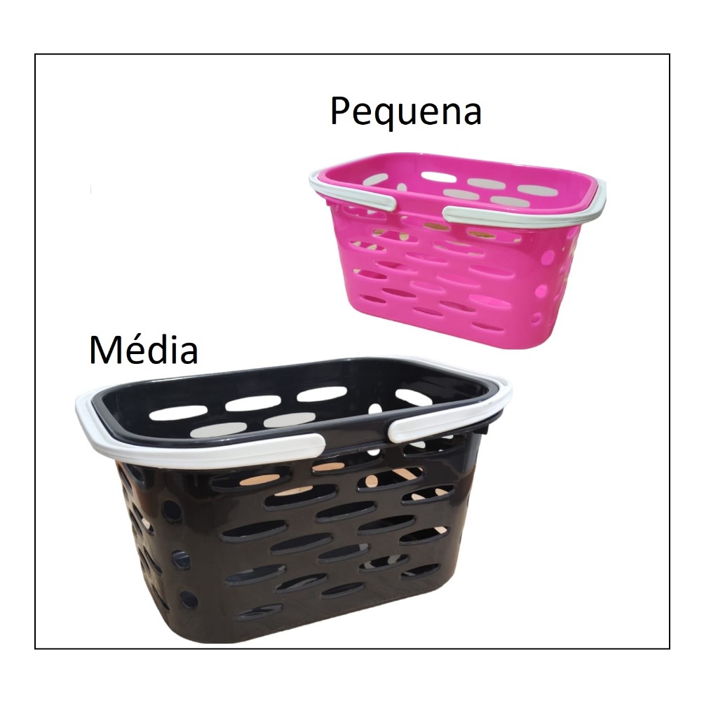 Kit 5 Cestas para loja com alça escolha o tamanho. em Oferta na Shopee