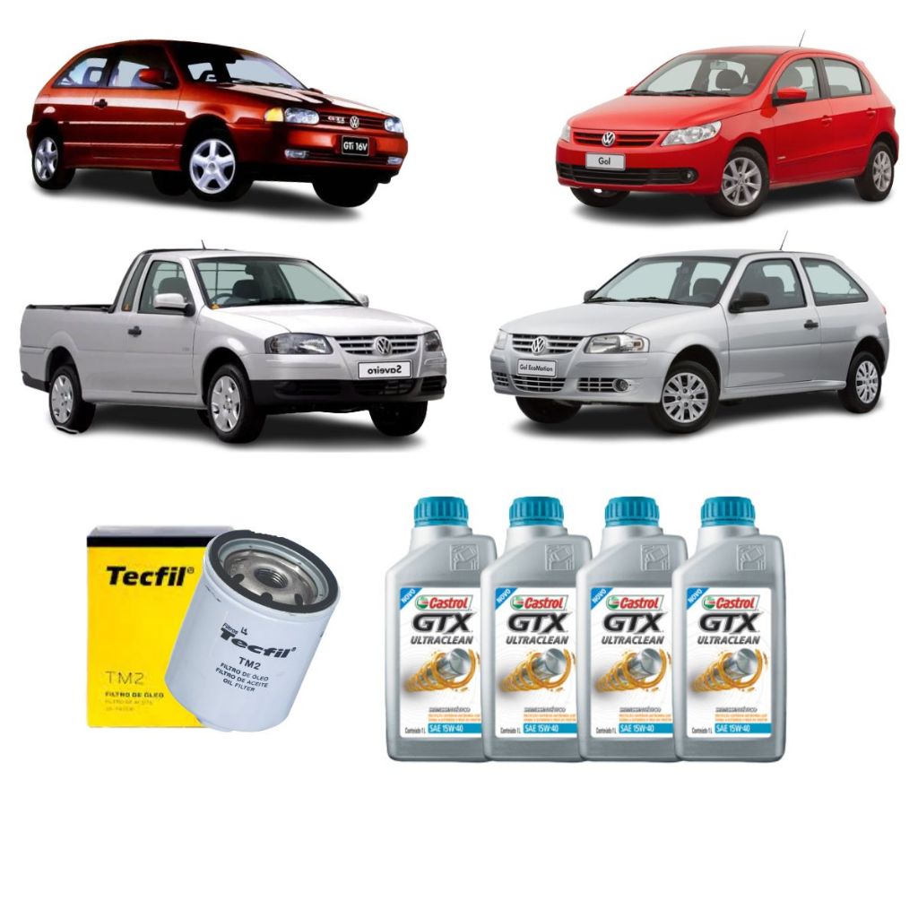Kit Troca De Oleo E Filtro Gol Saveiro Voyage Parati Fox G2 G3 G4 G5 G6 1.0 1.6 15w40 Semi-sintético em Oferta na Shopee