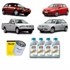 Kit Troca De Oleo E Filtro Gol Saveiro Voyage Parati Fox G2 G3 G4 G5 G6 1.0 1.6 15w40 Semi-sintético