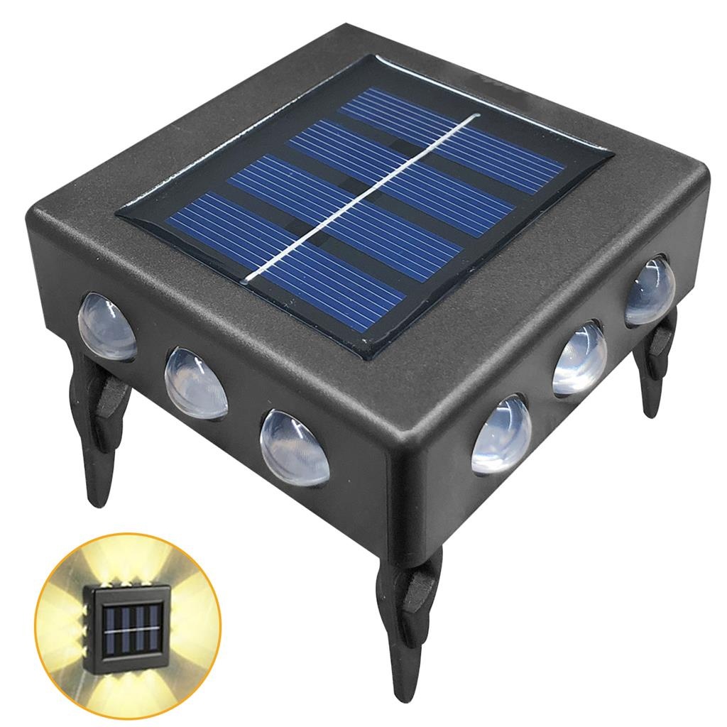 Kit 2 Espeto Arandela Luminaria  Jardim Luz Led Solar 12 Focos Slim Sensor
