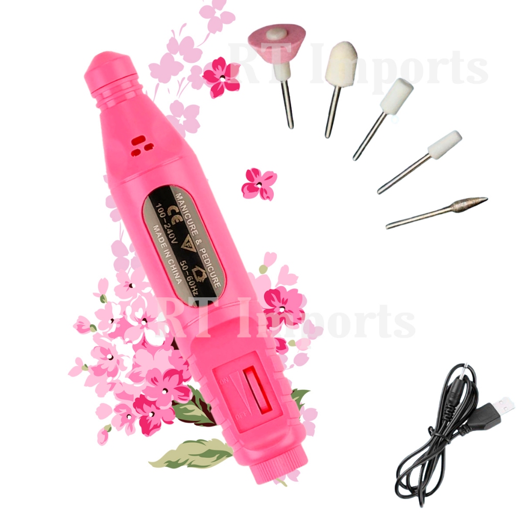 Lixadeira de Unha Lixa Eletrica Leve Compacta Bivolt Profissional Multifuncional Caneta Polimento Motor Manicure Pedicure Unhas Postiças