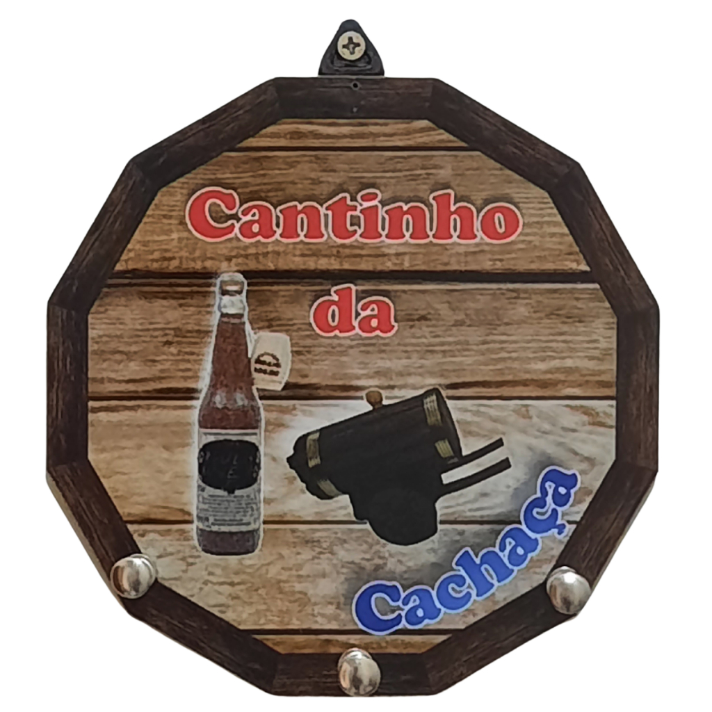 Porta Chaves de Pendurar Na Parede Em Mdf Temático Tampa de Barril Cantinho Da Cachaça