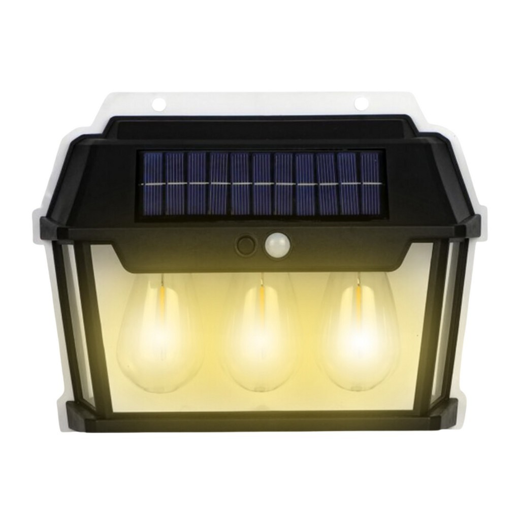 Luminária Solar Externa Potente 38w Arandela Energia Solar, Lâmpada Vintage com Sensor e Acendimento Automático, Decoração e Iluminação de Ambientes. LT-8596