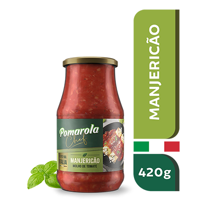 Molho Tomate Pomarola  Manjericão Vidro 420g