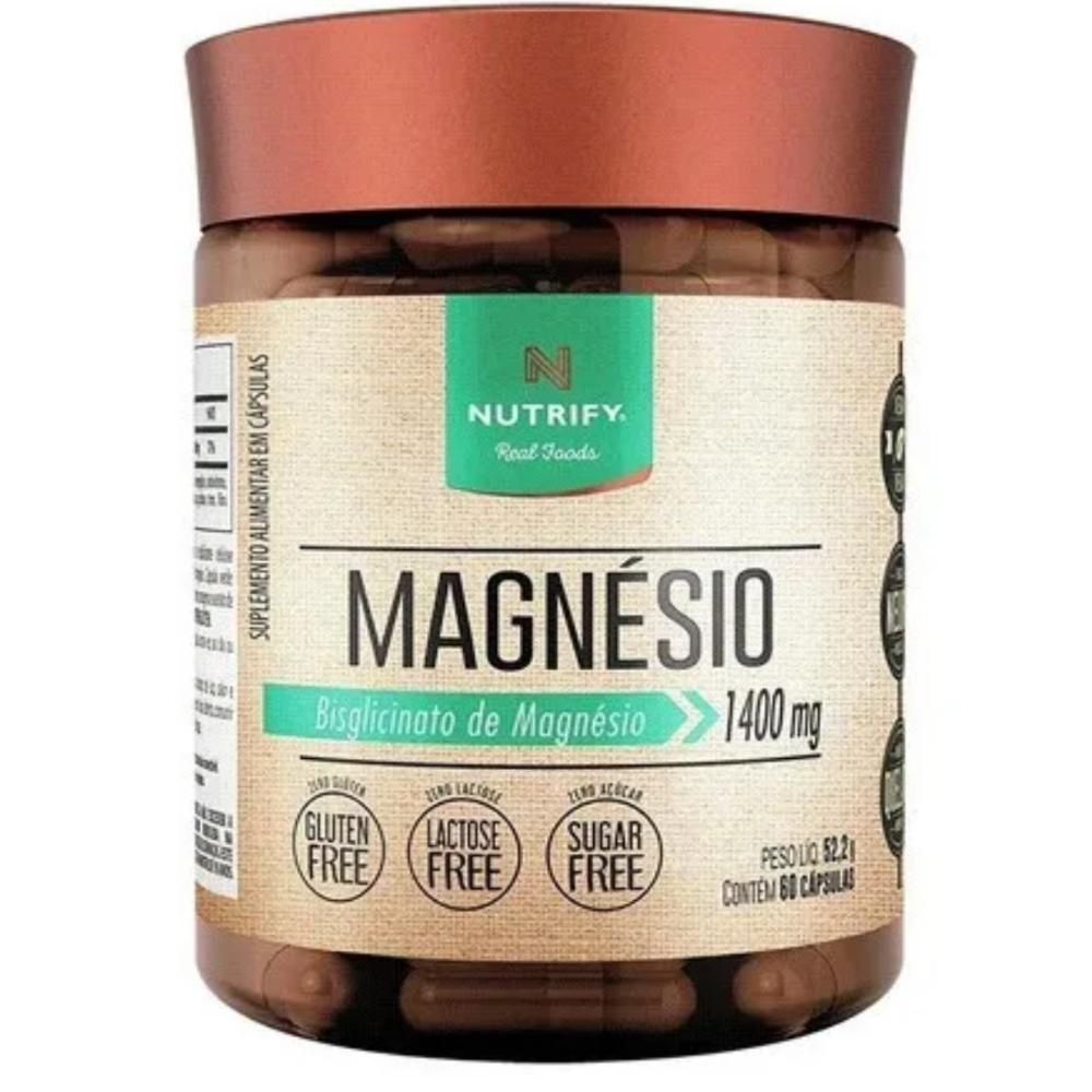 Magnésio 1400mg 60 cápsulas Vegano Nutrify | Vitaminas | Suplemento | Original