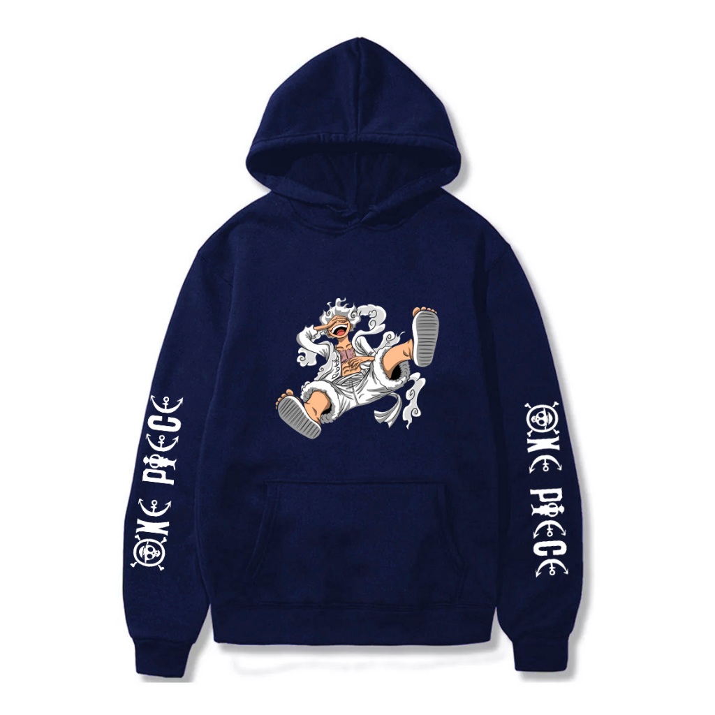 Moletom Canguru Infantil Luffy Gear Fifth Anime One Piece Blusa de Frio Peluciada