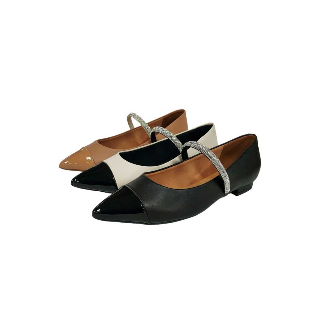 Vizzano Sapatilha Bico Fino Com Tiras Strass Ref. 1206.292