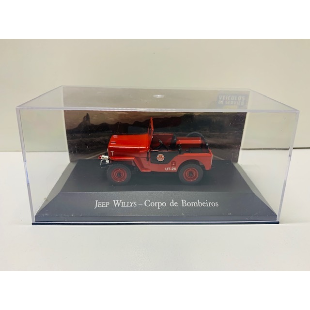 Miniatura Metal Carro carrinho De Serviço Nacional Colecionável Coleção Jeep Willys Corpo De Bombeiros 1/43