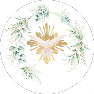 Painel De Festa Redondo Em Tecido - Batizado Crisma Dourado 049 em Oferta na Shopee