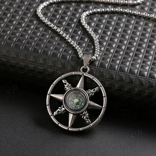 Colar de aço inox - Corrente Moda Aço Inoxidável - Cordão Masculino -  Bússola l