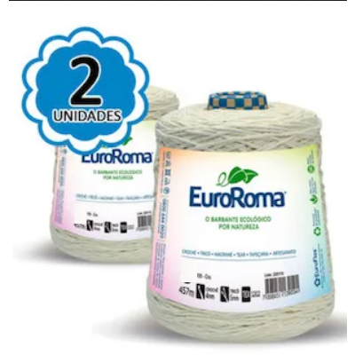 KIT 2 UNIDADES - Barbante EuroRoma 600g Cru