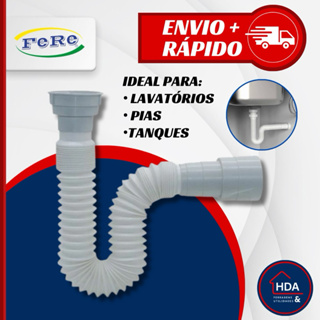 Sifão Sanfonado Extensivo Ajustável Universal Multiuso Pia Tanque Lavatório Estica até 66 cm - Fere em Oferta na Shopee