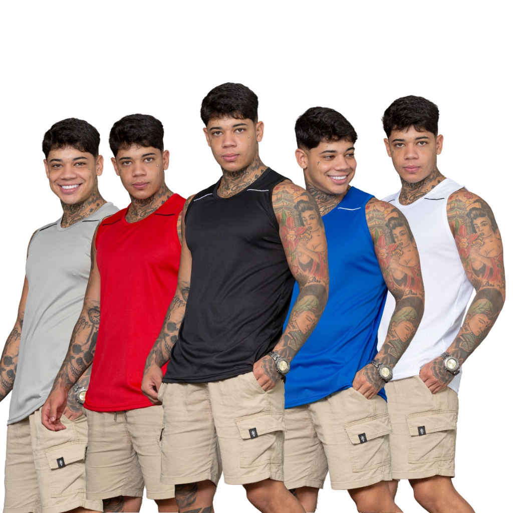 5 Regatas Masculinas Baratas Camisetas Dry Fit P/ Academia Caminhadas Exeercicios Fitness