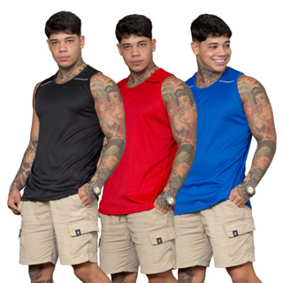 Kit 3 Camiseta Regata Dry Fit Cross Fit Caminhada Academia Treino em Oferta na Shopee