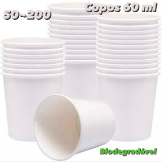 50~200 COPO DE CAFÉ 60 ML DE PAPEL BIODEGRADÁVEL FNS  OFF em Oferta na Shopee