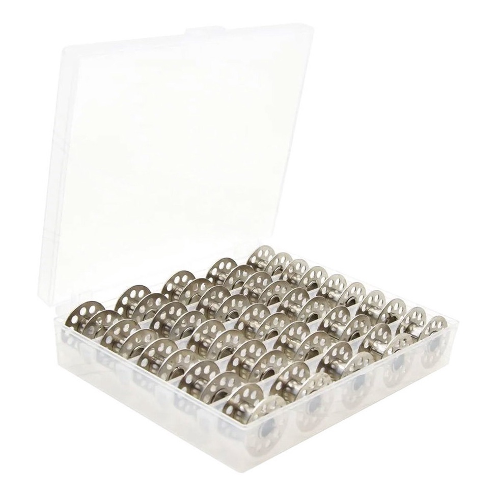 Kit Com 25 Bobinas Carretilha Alta De Metal + Estojo em Oferta na Shopee