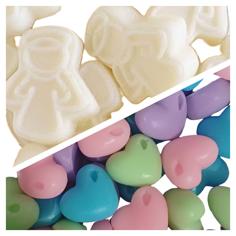 kit 60 Sabonete Mini Coração + 60 sabonete Mini Anjinho Perfumado Lembrancinha