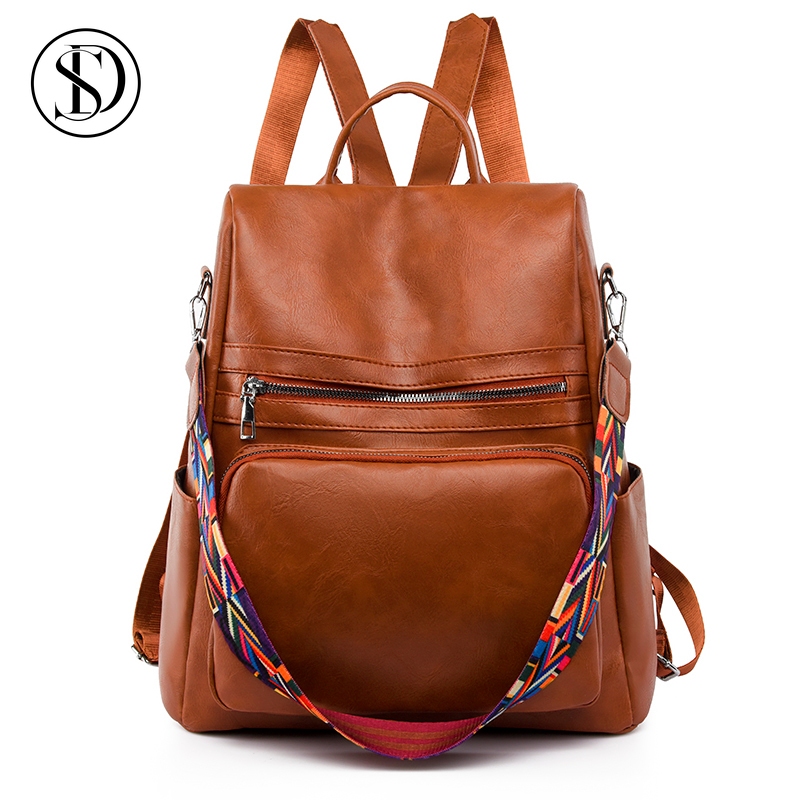 Mochila 2024 Bolsa Feminina GRANDE Escolar Trabalho Viagem Couro Sintéticos