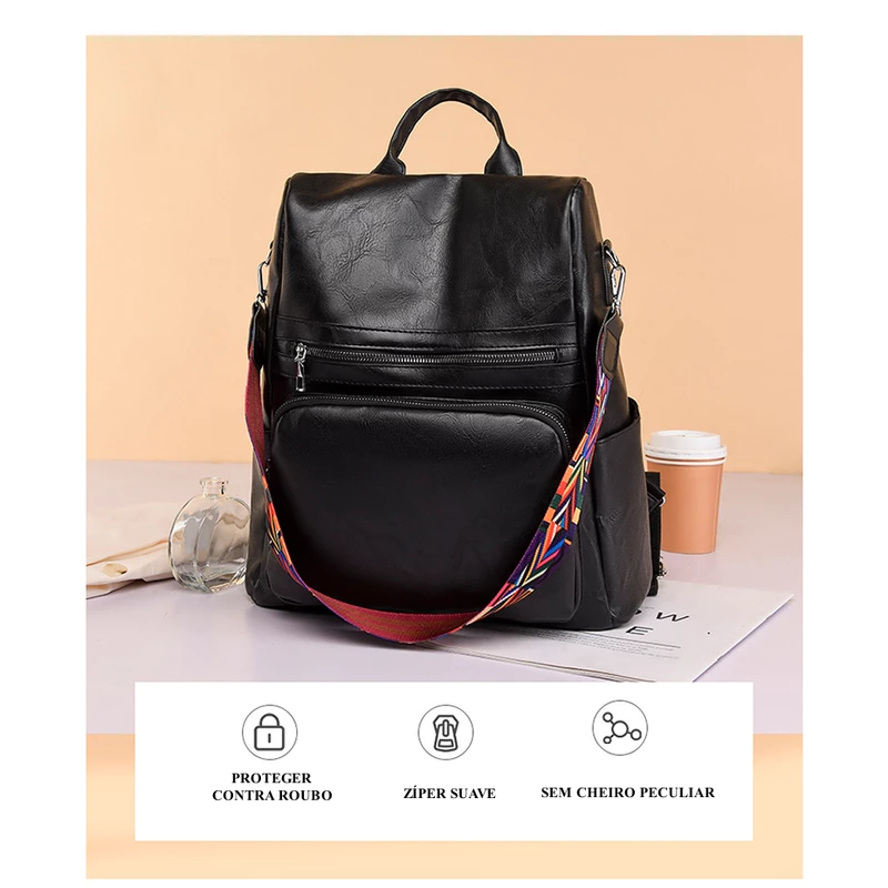 Mochila Feminina Escolar Grande Impermeável para Notebook Viagem — foto 7