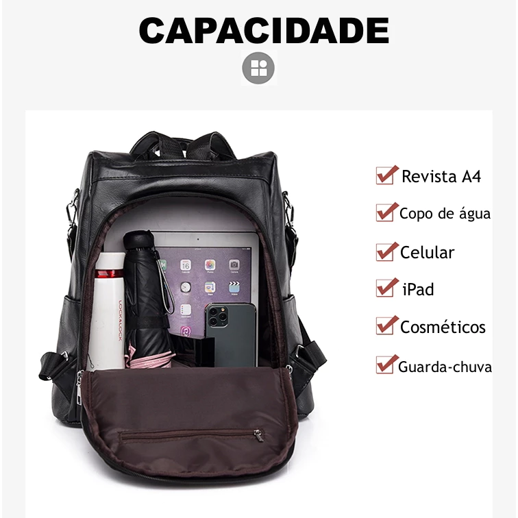 Mochila Feminina Escolar Grande Impermeável para Notebook Viagem — foto 6