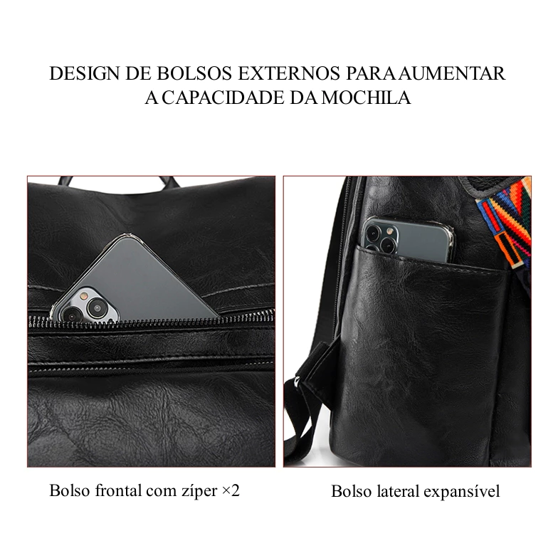 Mochila Feminina Escolar Grande Impermeável para Notebook Viagem — foto 9